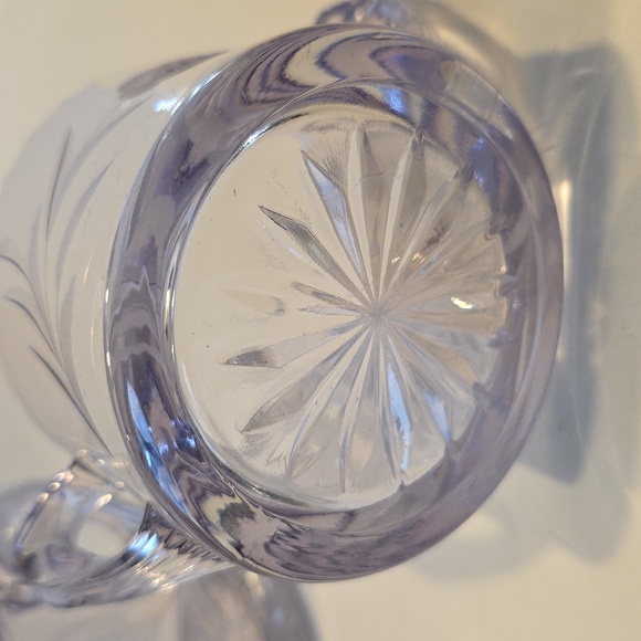Vintage EAPG Cut Glass Cream And Sugar Set, Turning Purple